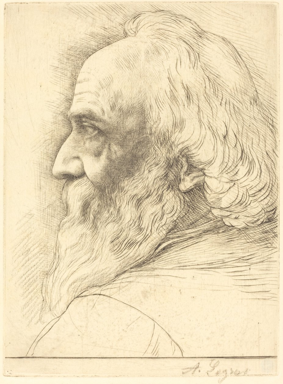 Selvportrett, 12. plate av Alphonse Legros