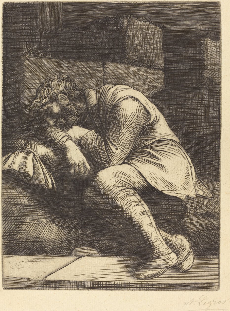 Sovende tigger av Alphonse Legros