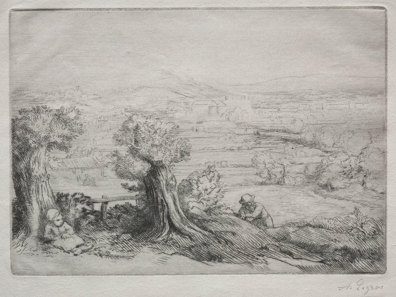 Minne om en dal i Burgund. av Alphonse Legros