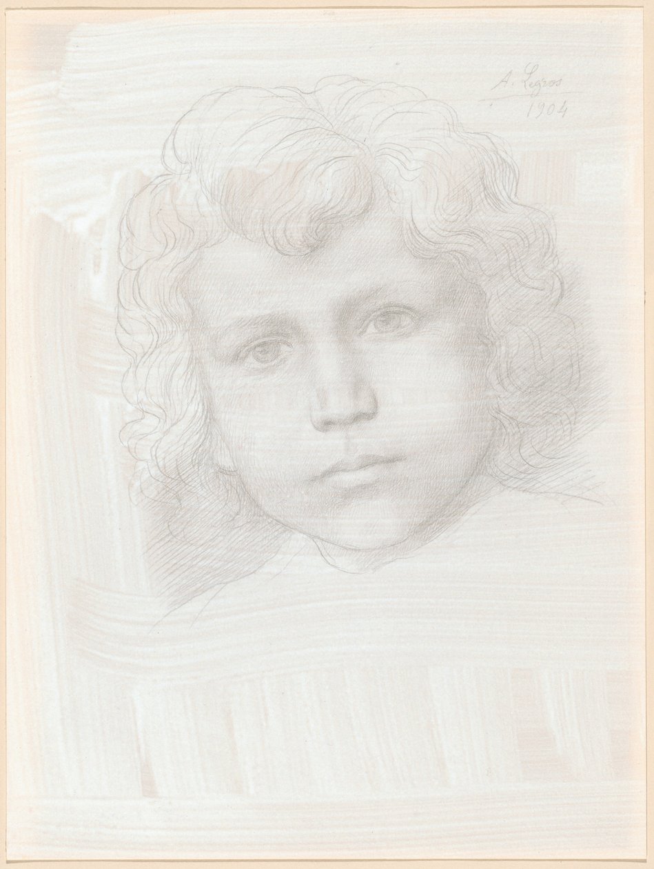 Studie av Amor (hodet til en jente) av Alphonse Legros