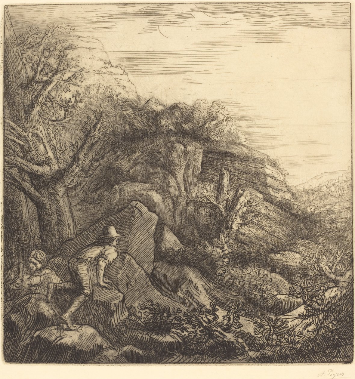 Soloppgang (En soloppgang) av Alphonse Legros