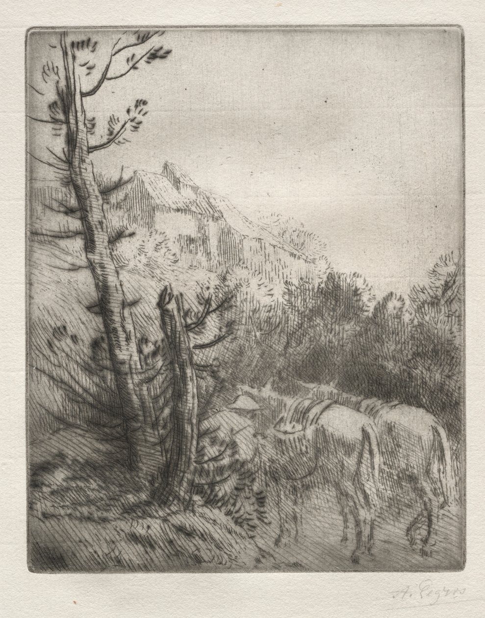 Gården på bakken av Alphonse Legros