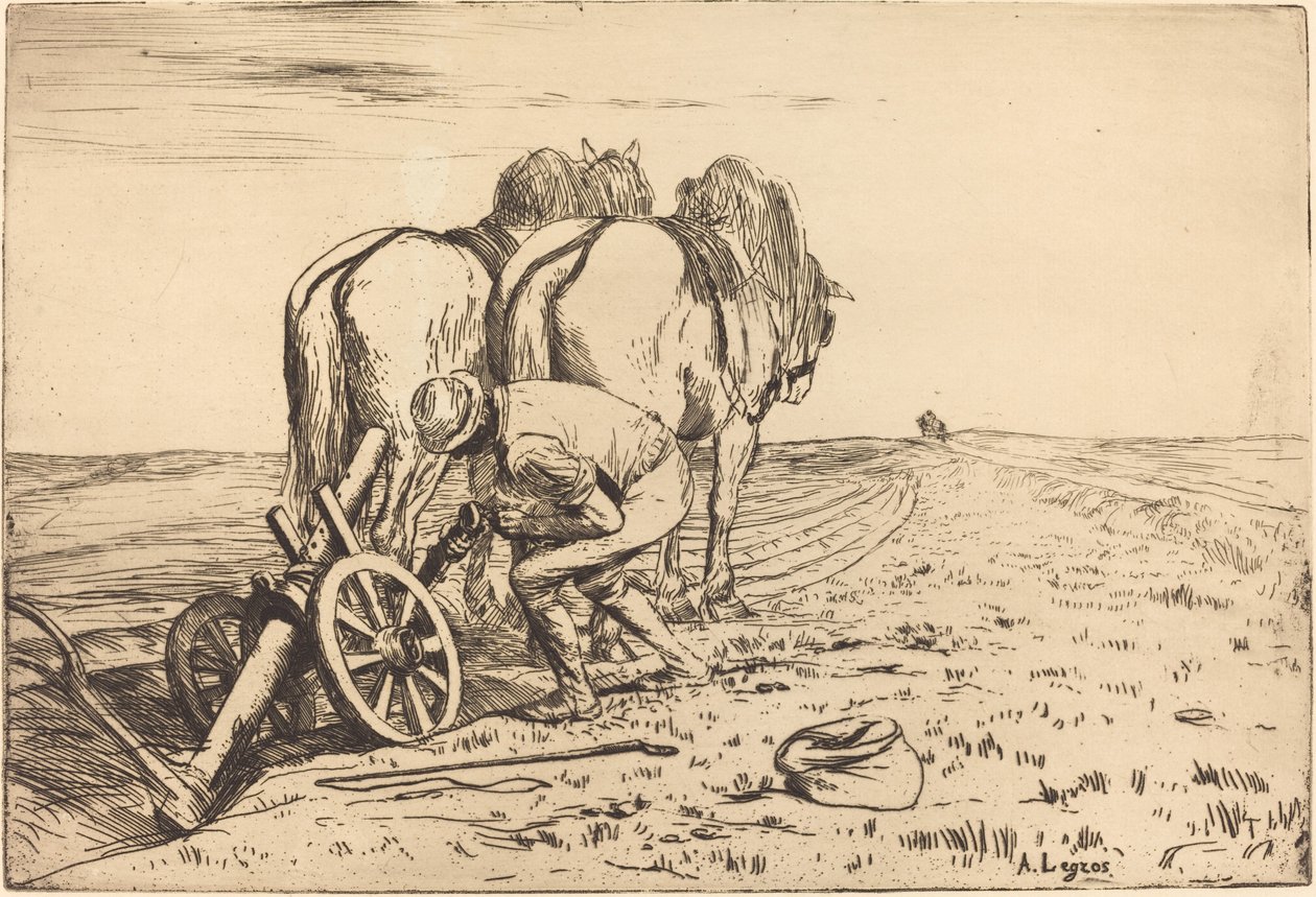 Plogen (La charrue) av Alphonse Legros