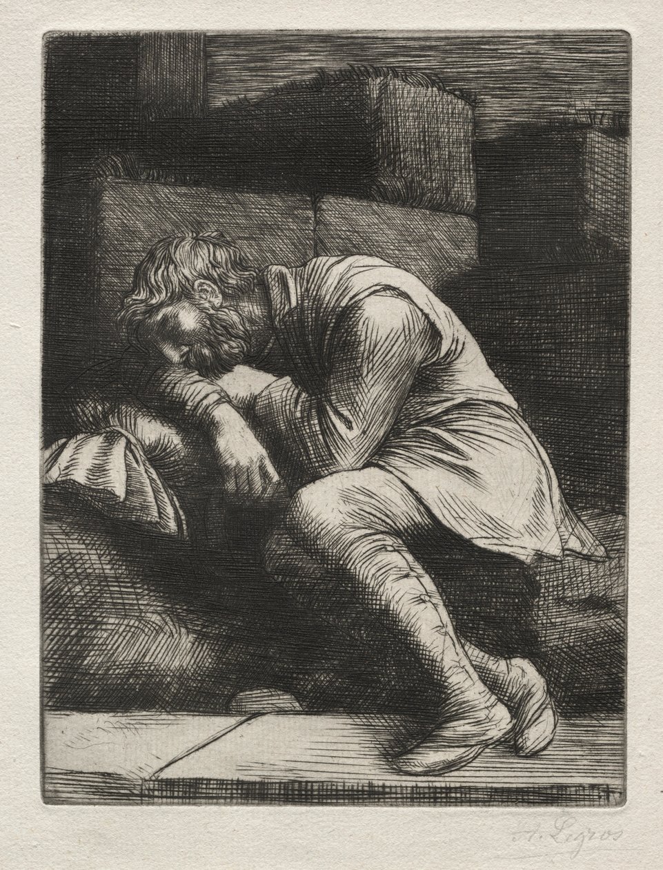 Den sovende tigger. av Alphonse Legros