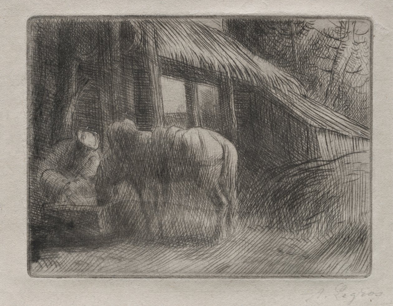 The Watering Place (andre tallerken) av Alphonse Legros