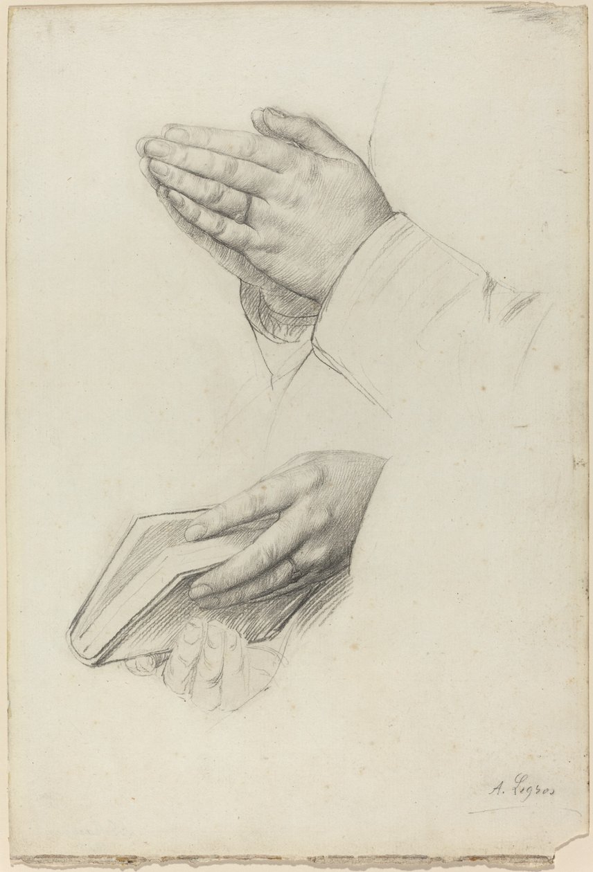 To studier av hender. av Alphonse Legros