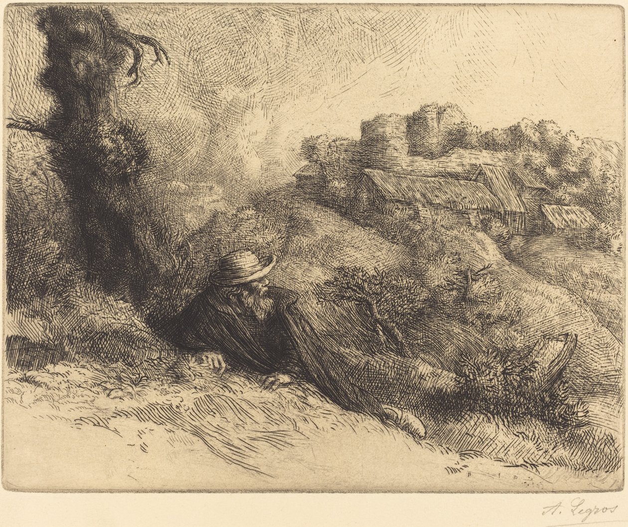 Utsikt over et Chateau des Revenants. av Alphonse Legros