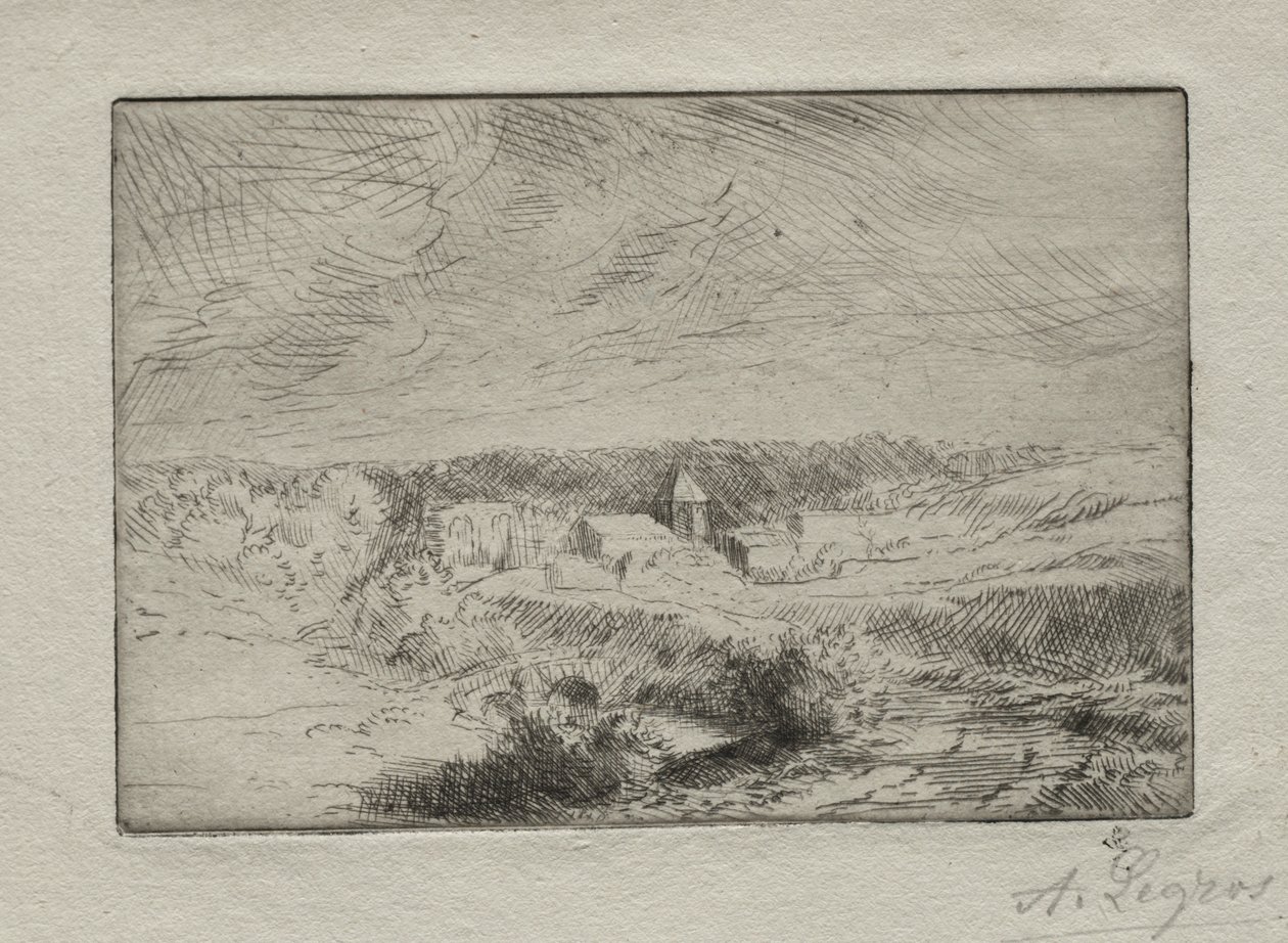 Landsbyen Wimille, nær Boulogne. av Alphonse Legros