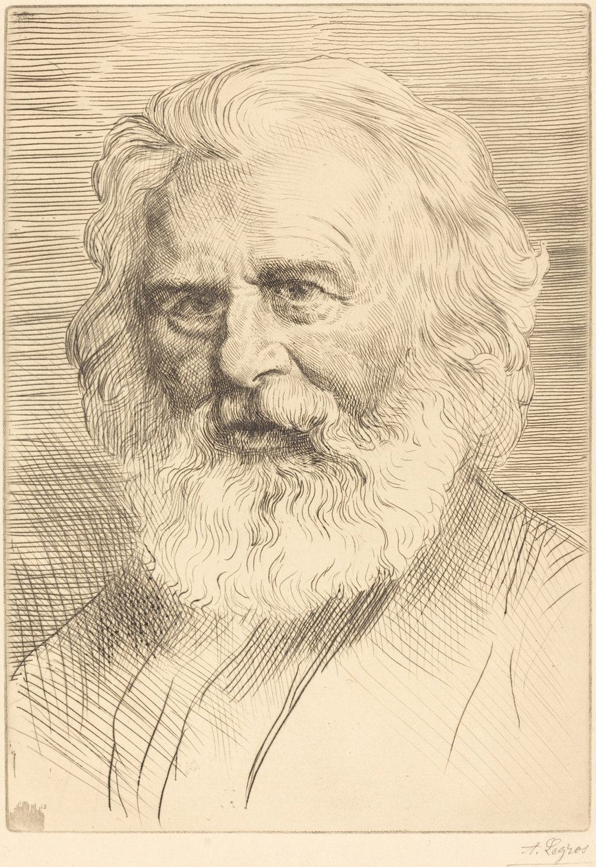 W.H. Longfellow, 1. plate. av Alphonse Legros