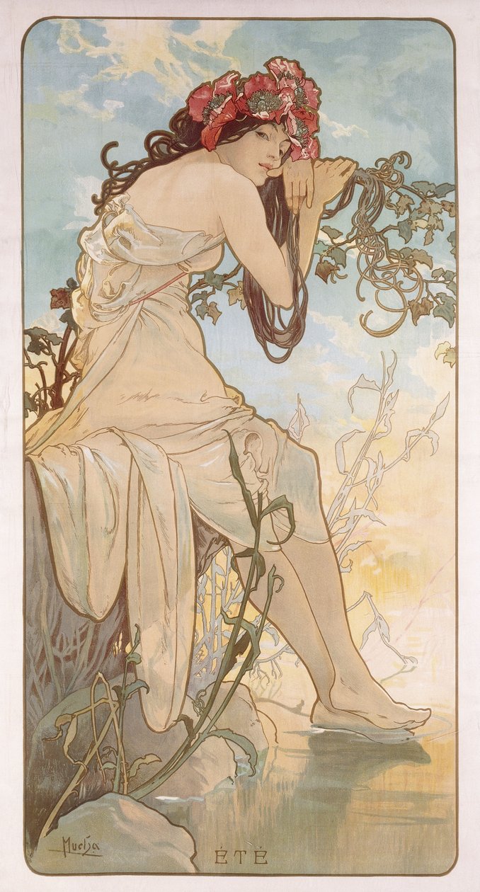 Sommer; Ete, ca. 1896 av Alphonse Mucha