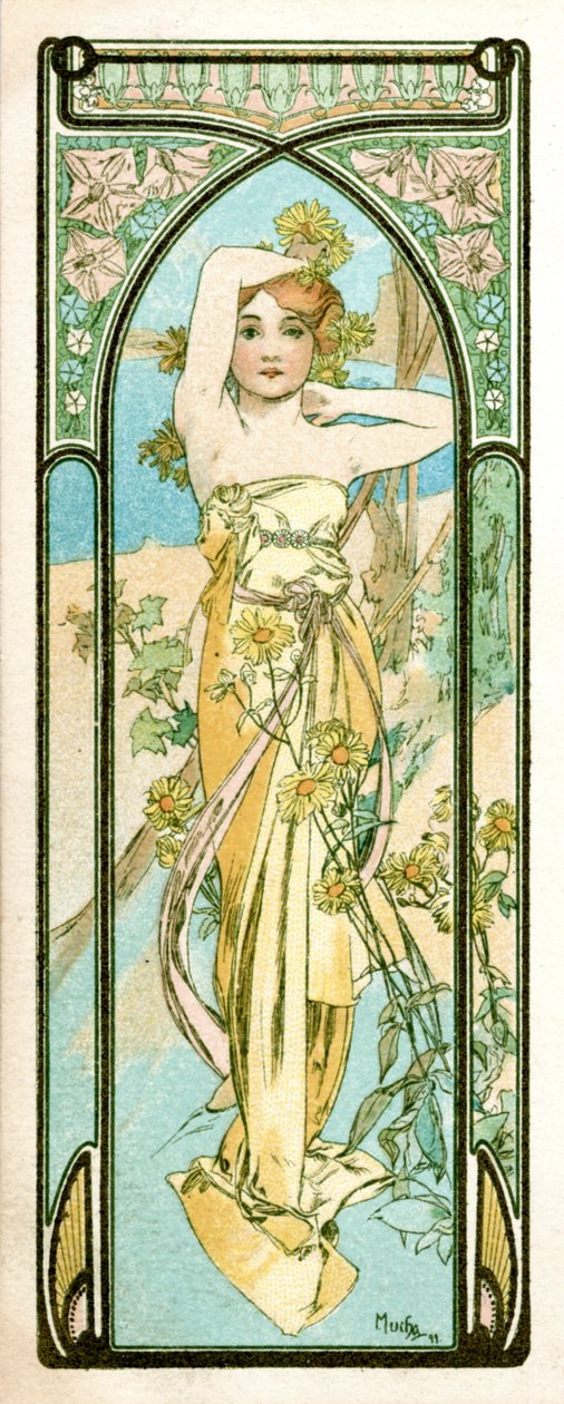'Awakening of Morning', 1899 av Alphonse Mucha