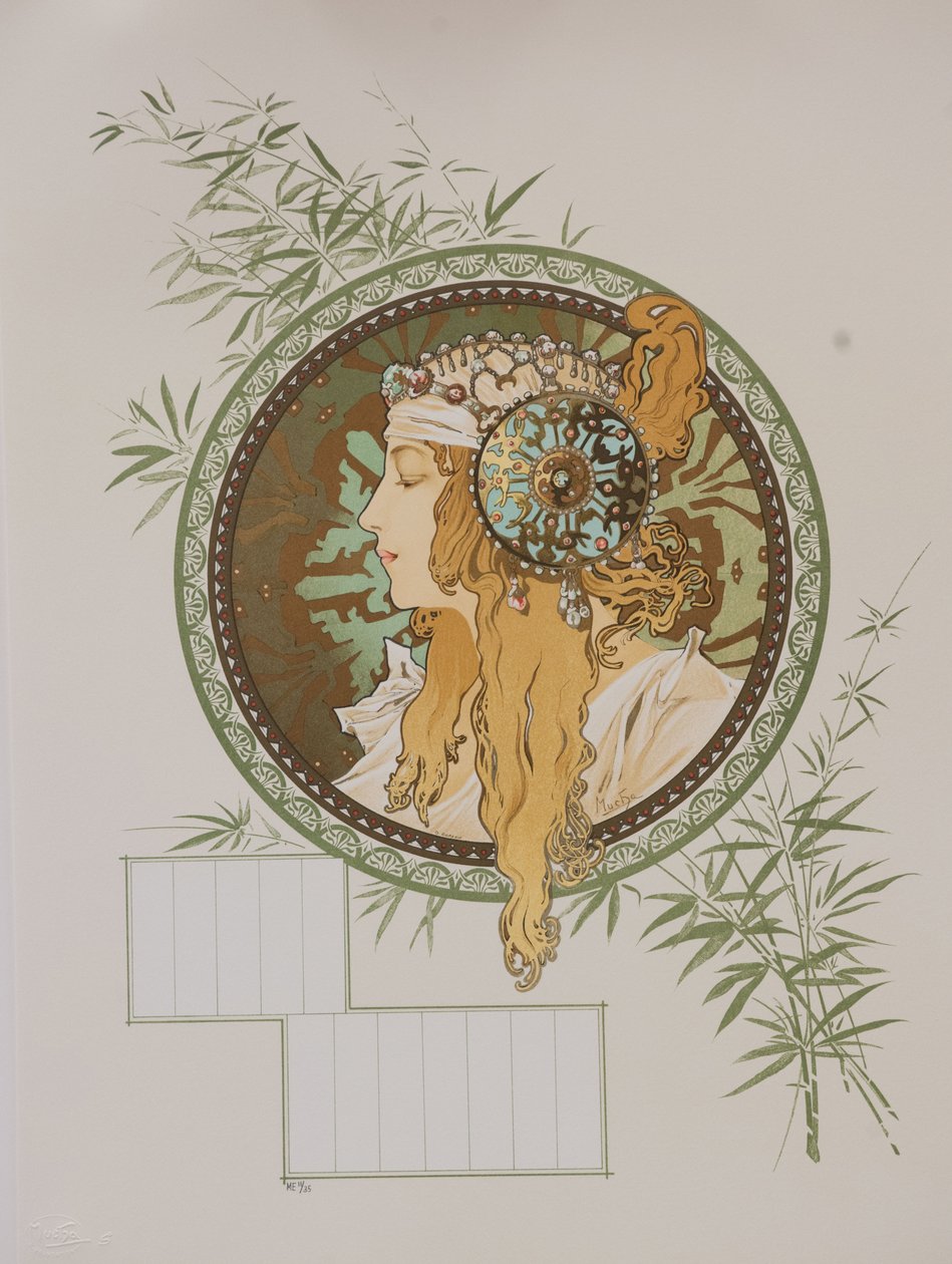 Byzantine Heads: Blonde Calendar, 1897. av Alphonse Mucha