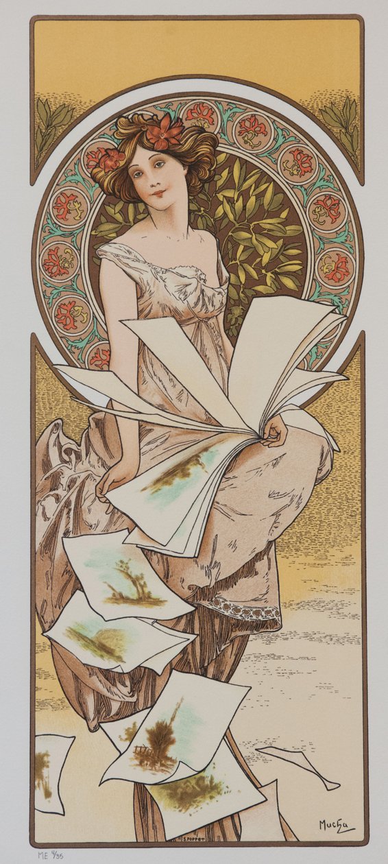 Champagnekalender, ca 1897. av Alphonse Mucha