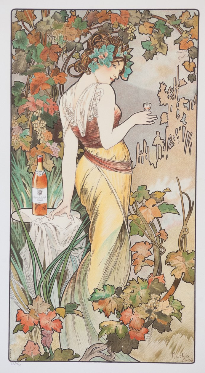 Cognac Bisquit, ca 1899 av Alphonse Mucha