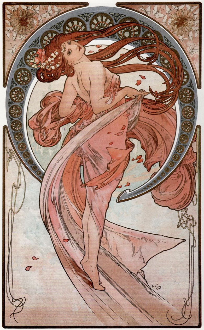 Dans fra serien The Arts, 1898 av Alphonse Mucha