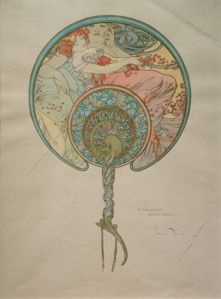 Design for en fan av Alphonse Mucha