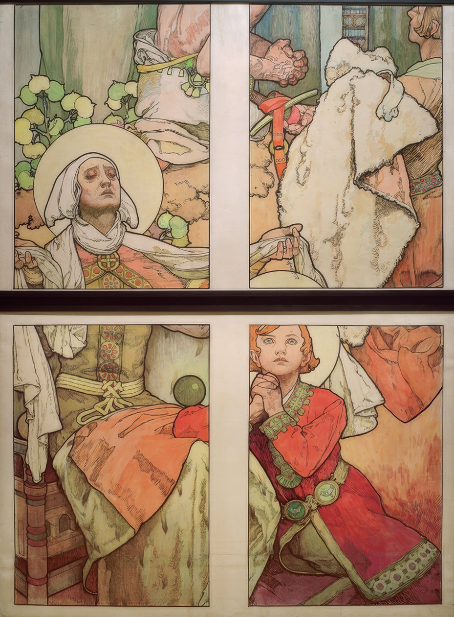 Vinduet til St. Vitus i Praha av Alphonse Mucha