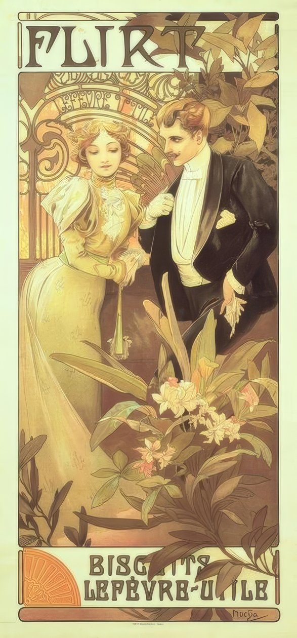 Flørt av Alphonse Mucha