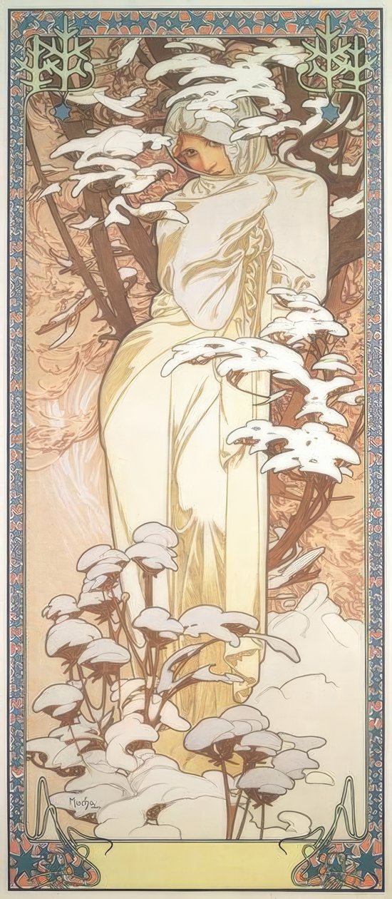 Vinter av Alphonse Mucha