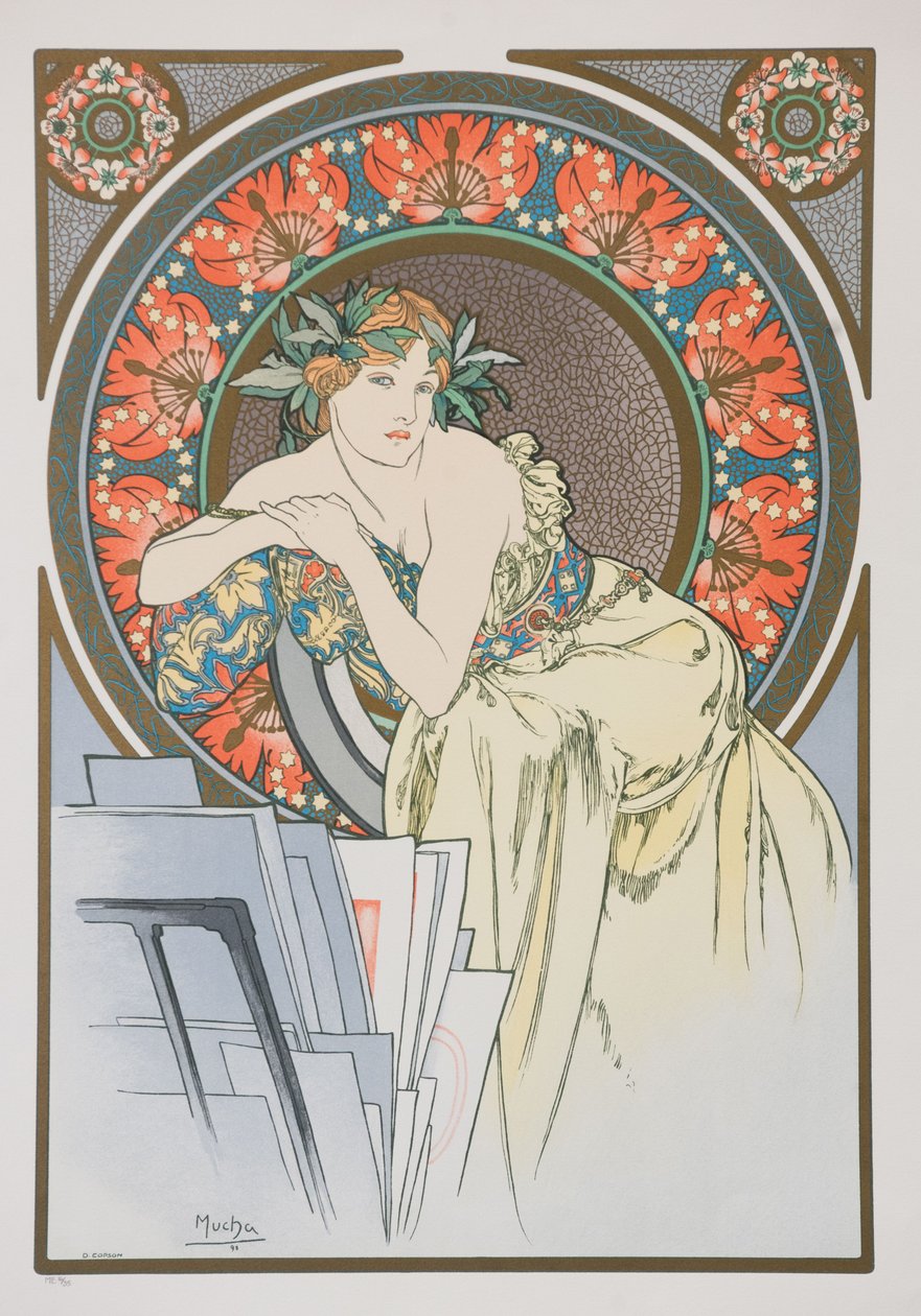 Kvinnen med valmuer, 1898. av Alphonse Mucha