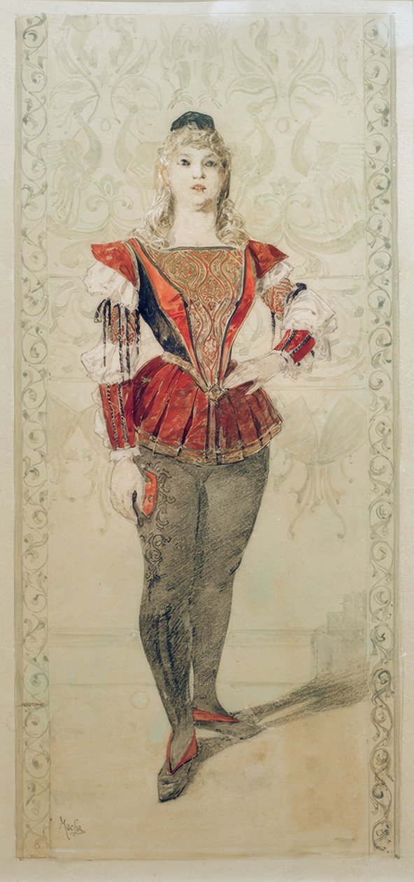 Kostyme på teatret av Alphonse Mucha
