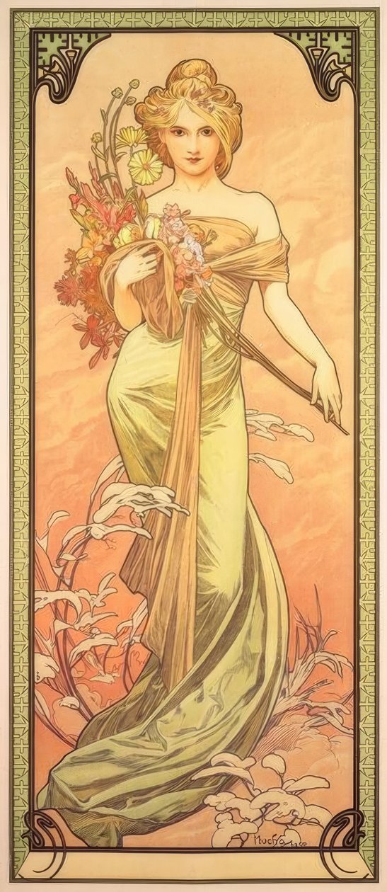 Vår av Alphonse Mucha