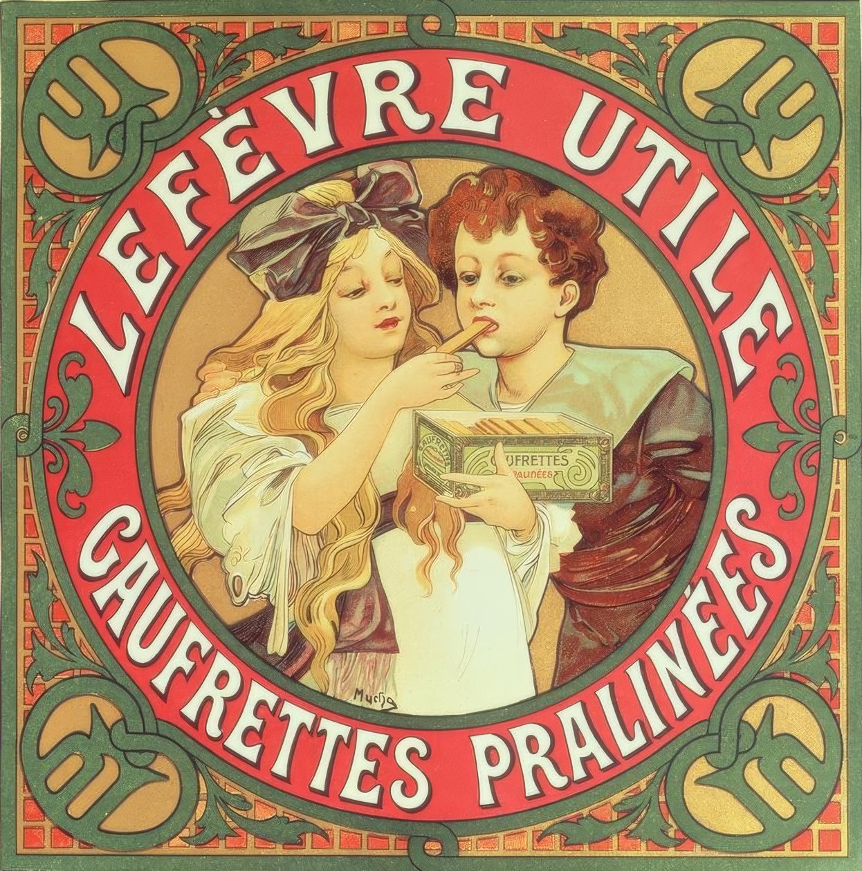 Lefèvre-Utile / Praline wafere av Alphonse Mucha