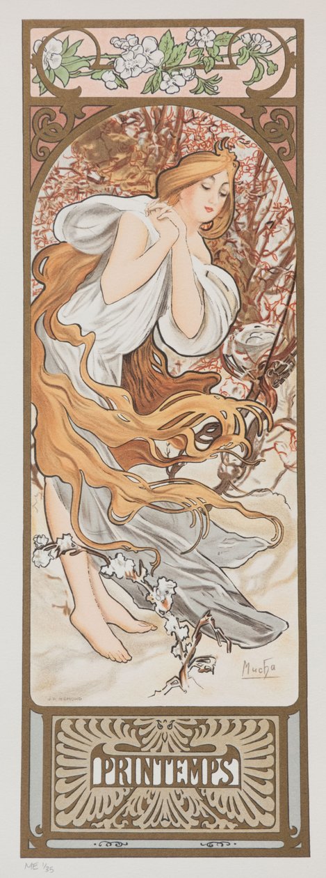 Årstider. Våren, 1897. av Alphonse Mucha