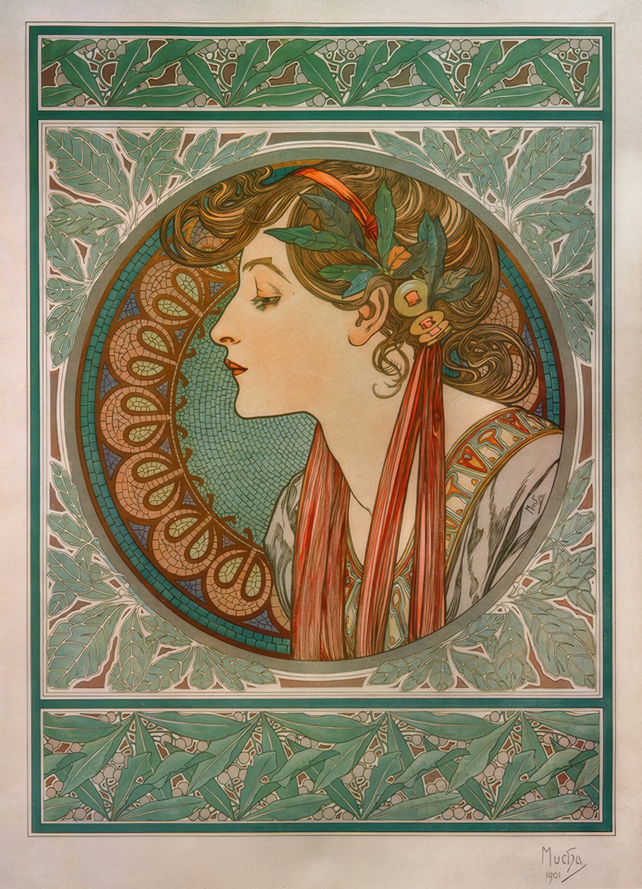 laurbær av Alphonse Mucha