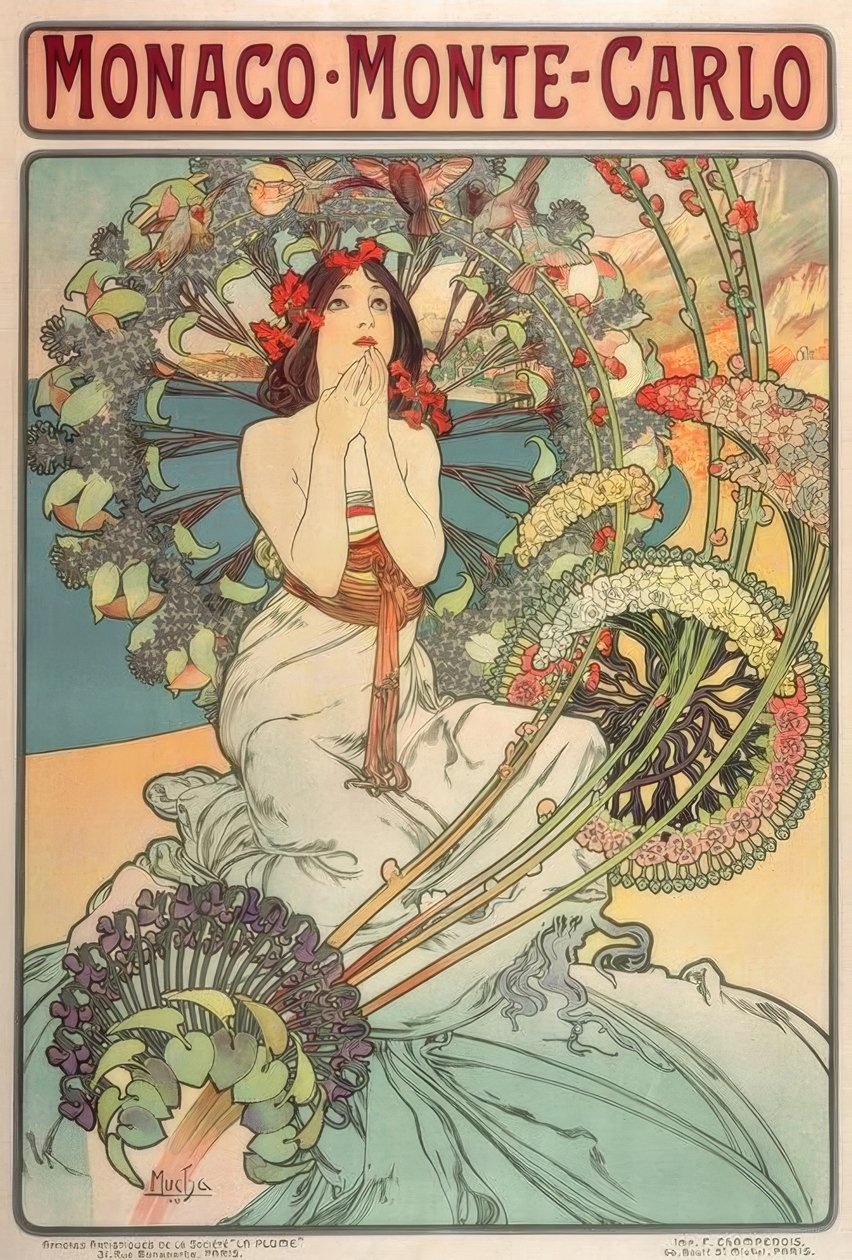 Monaco - Monte Carlo av Alphonse Mucha