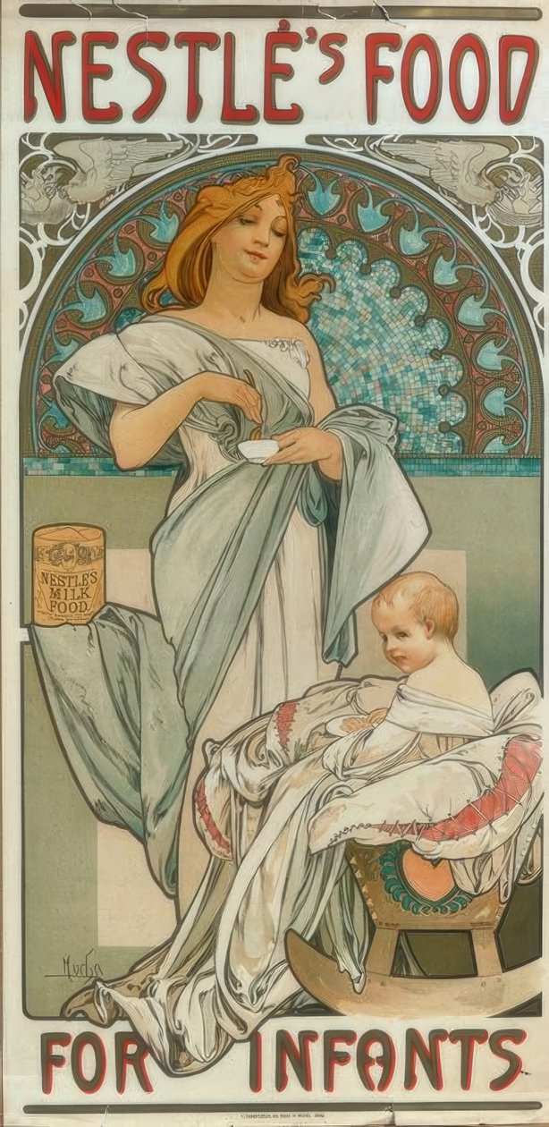 Nestlés mat for spedbarn av Alphonse Mucha