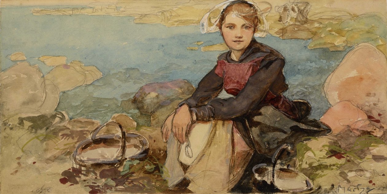 På kysten, ca. 1900. av Alphonse Mucha