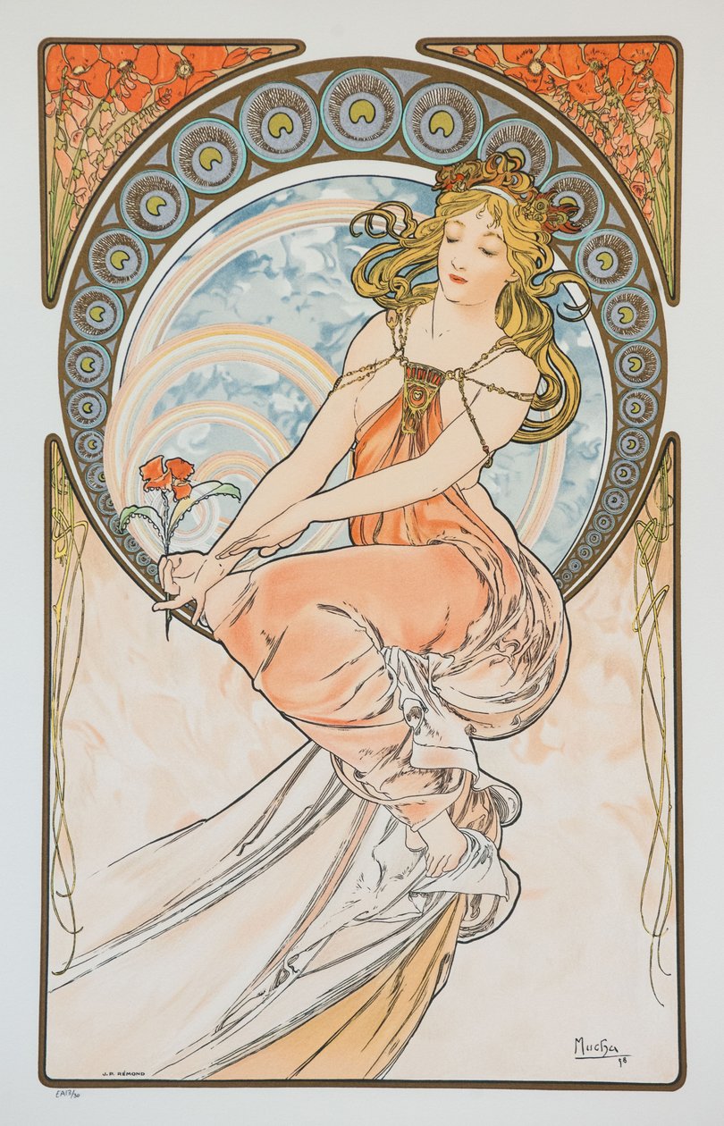 Maleri fra serien The Arts, 1898. av Alphonse Mucha