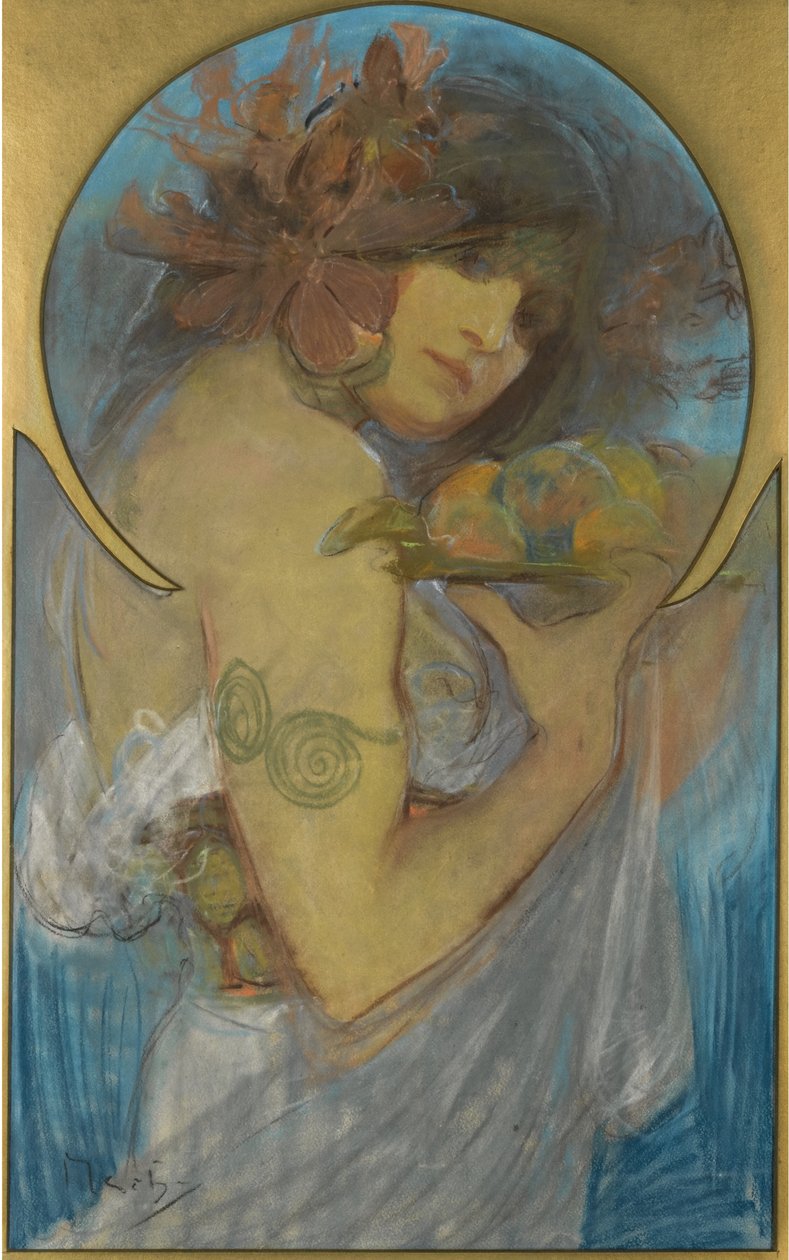 Study For A Poster Fruit av Alphonse Mucha