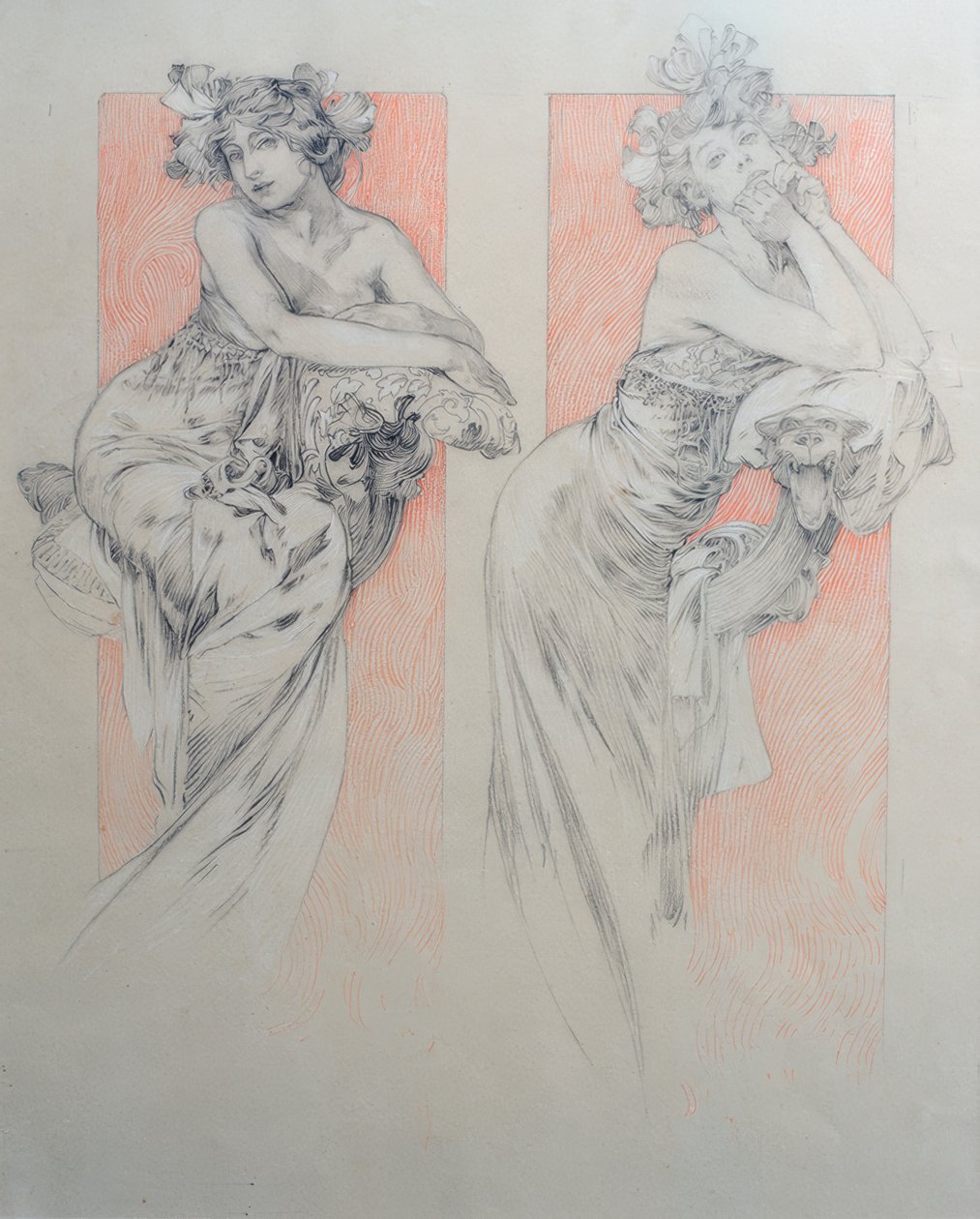 Foreløpig tegning for tabell 12 av Alphonse Mucha