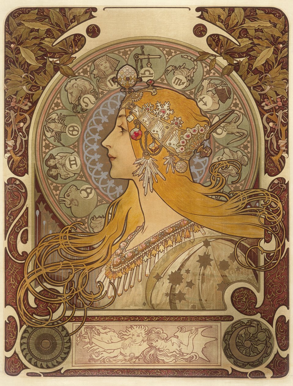 Zodiac, 1896 av Alphonse Mucha