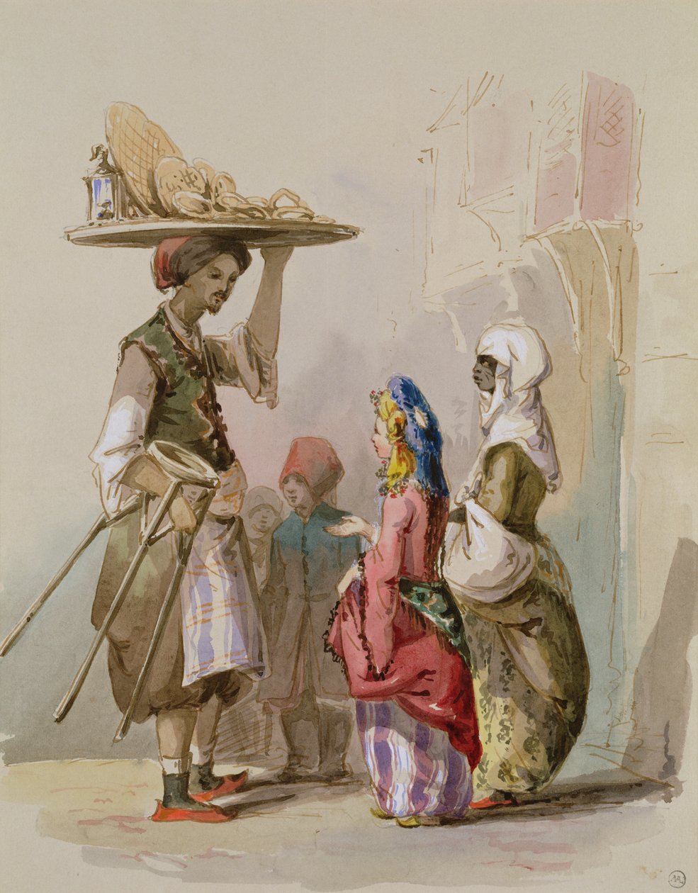 En gryteselger, ca. 1855 av Amadeo Preziosi
