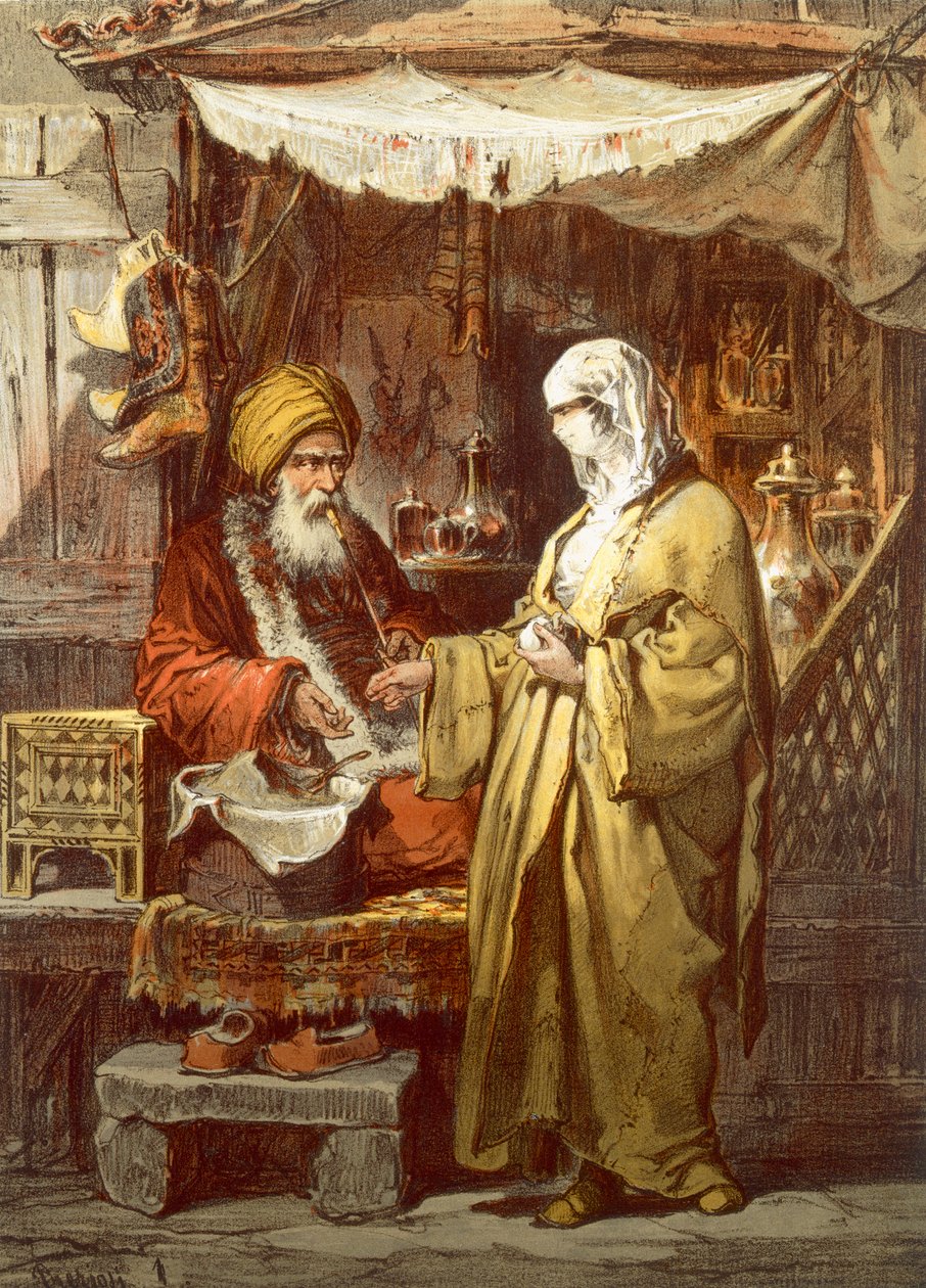 Apotek eller narkotikabutikk, 1865 av Amadeo Preziosi