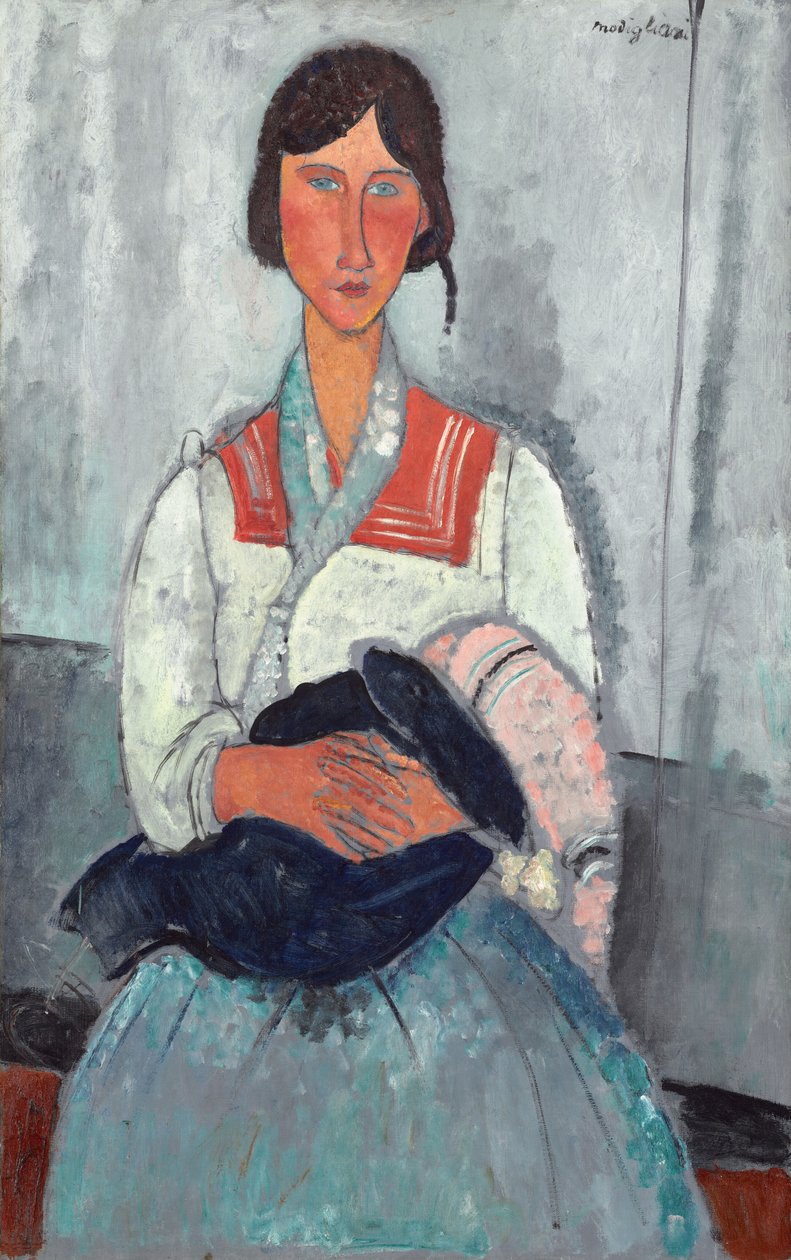 Sigøynerkvinne med baby, 1919. av Amedeo Modigliani