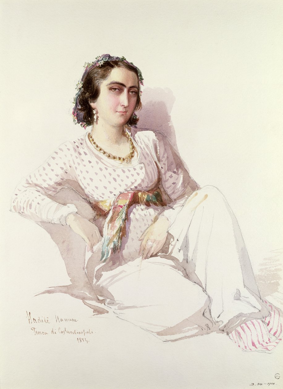Hadice Hanim - dame fra Istanbul, 1852 av Amadeo Preziosi