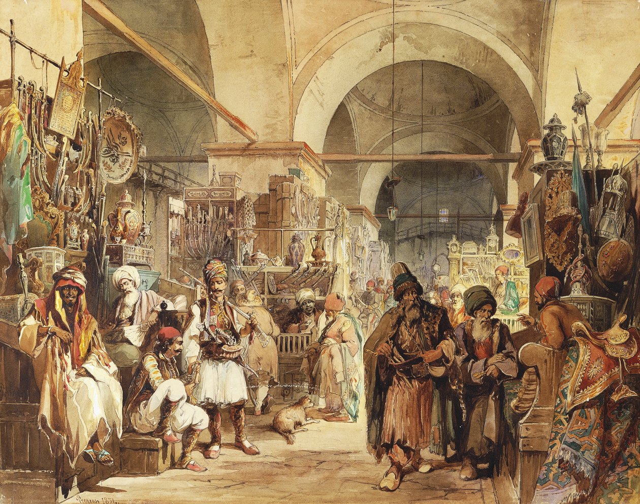 I basaren, 1854 av Amadeo Preziosi