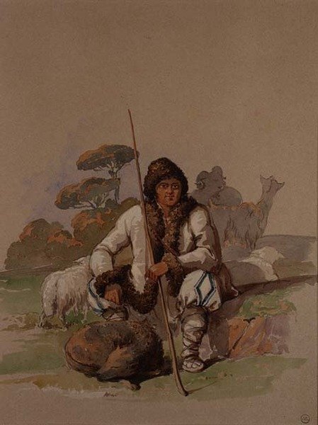 Hyrde, ca. 1855 av Amadeo Preziosi