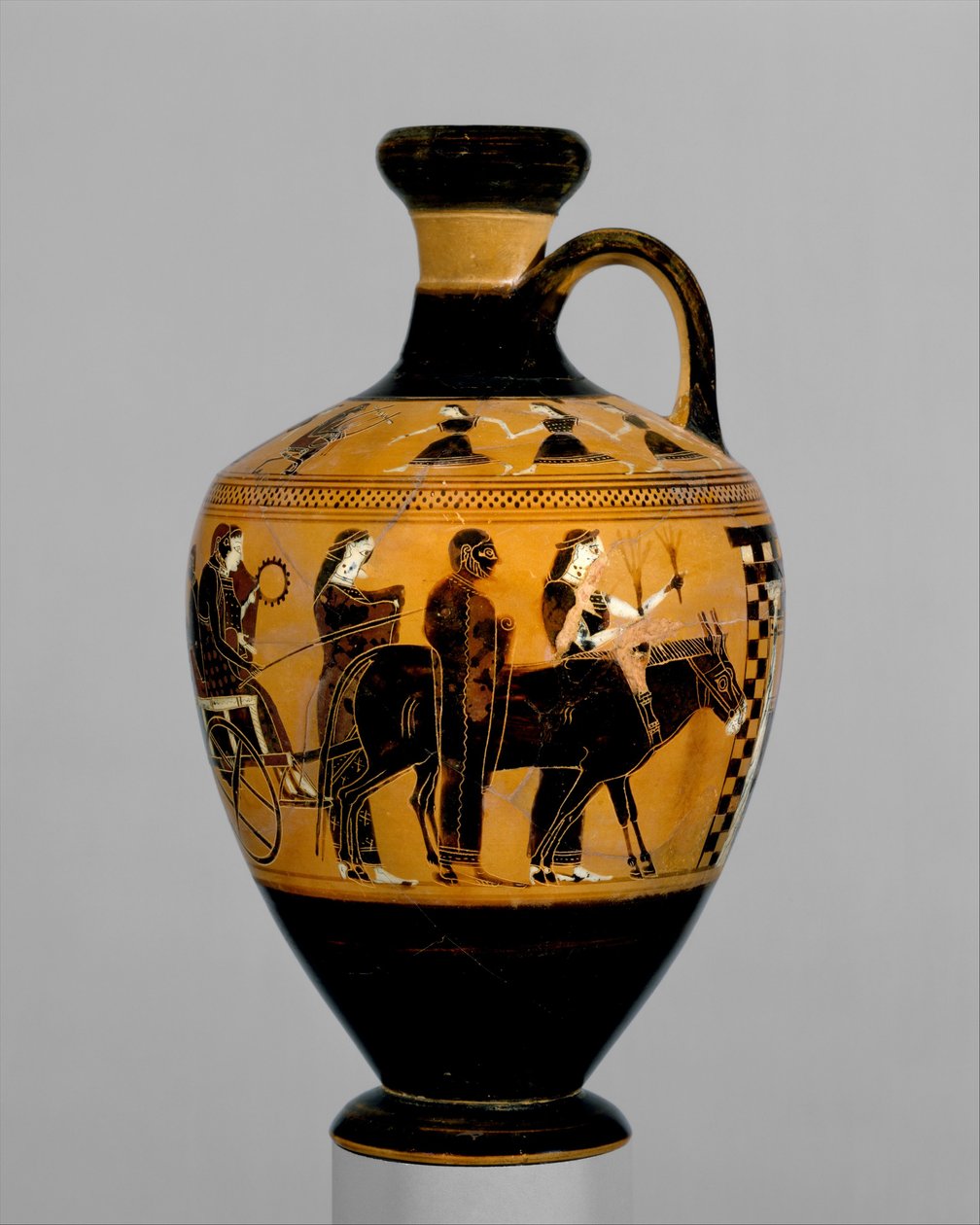 Terracotta lekythos, ca. 550–530 f.Kr. (terrakotta) av Amasis Painter