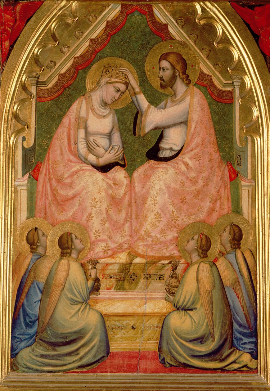 The Coronation of the Virgin Polyptych (midtpanel) (se også 66540-66551) av Ambrogio Bondone Giotto