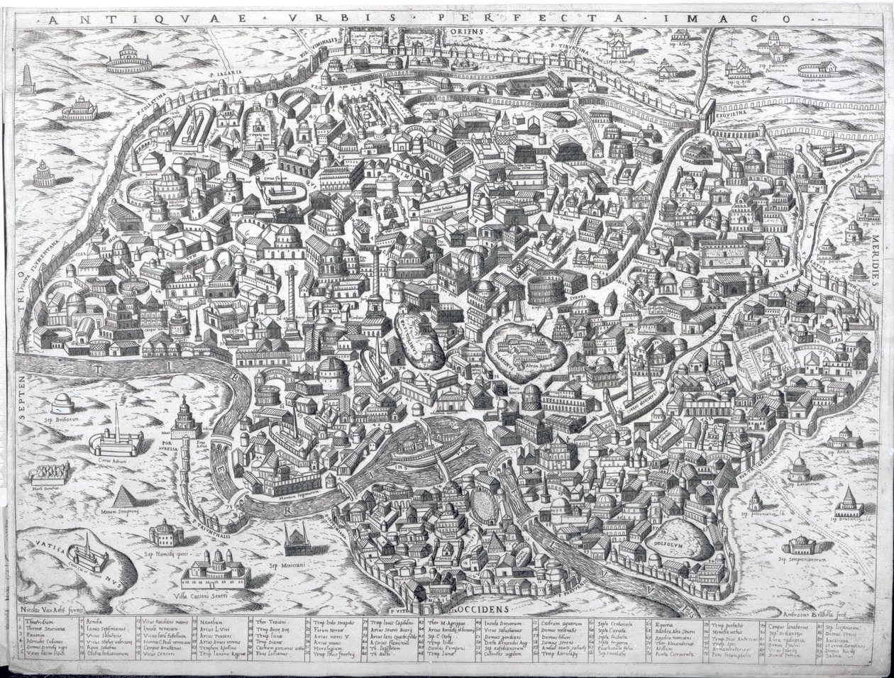 Det perfekte bybildet, kart over Roma, ca. 1600 av Ambrogio Brambilla