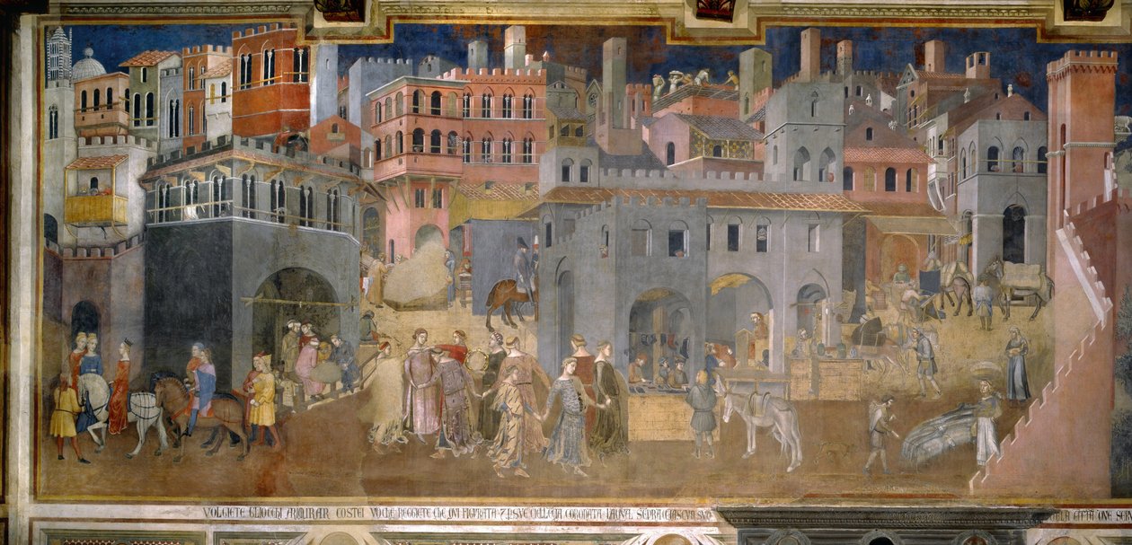 Effektene av god regjering i byer av Ambrogio Lorenzetti