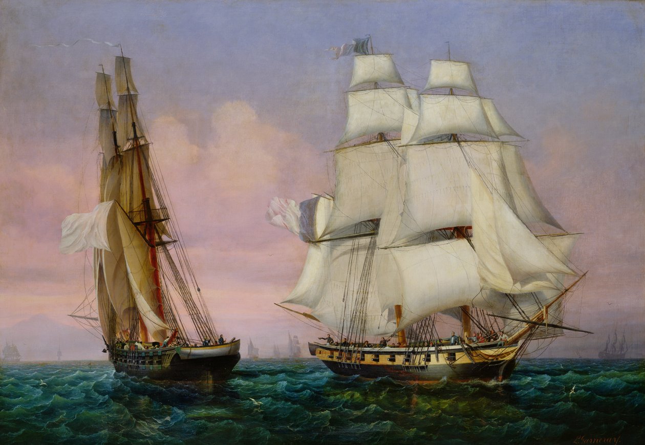 Retur fra Elba, ca. 1852 av Ambroise Louis Garneray