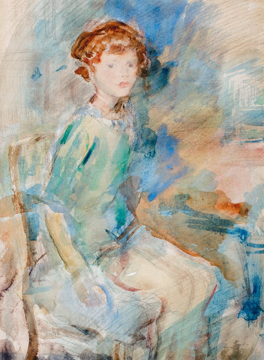 Portrett av et barn, ca. 1920 (blyant og wc på papir) av Ambrose McEvoy