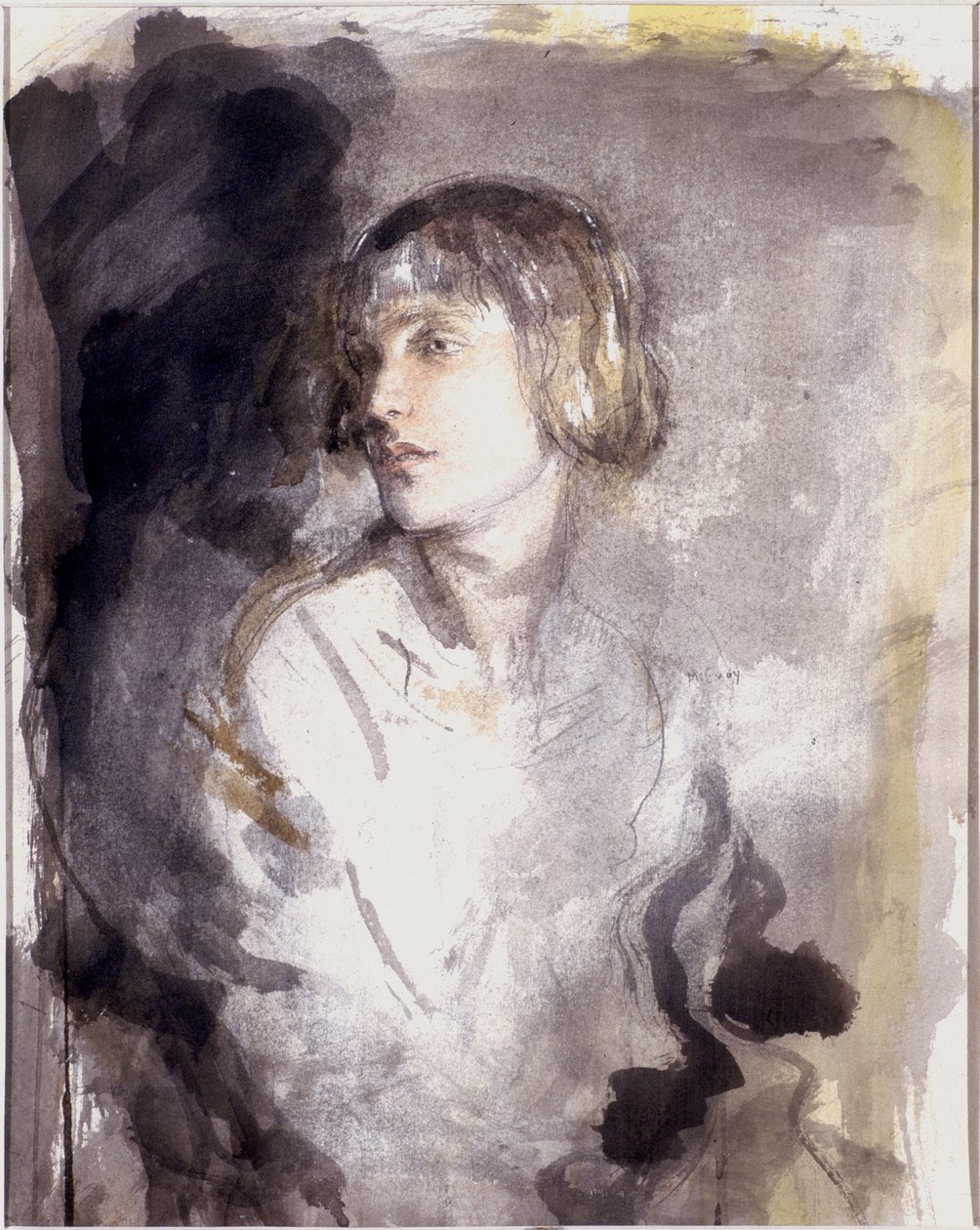 Zita Jungman (wc på vevd papir) av Ambrose McEvoy