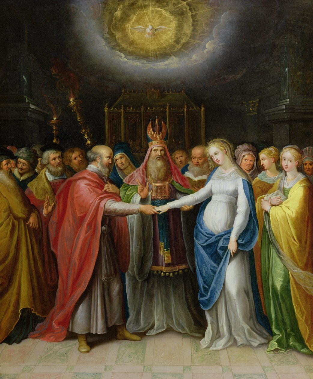 Jomfruens forlovelse (olje på kobber) av Ambrosius II Francken or Franck